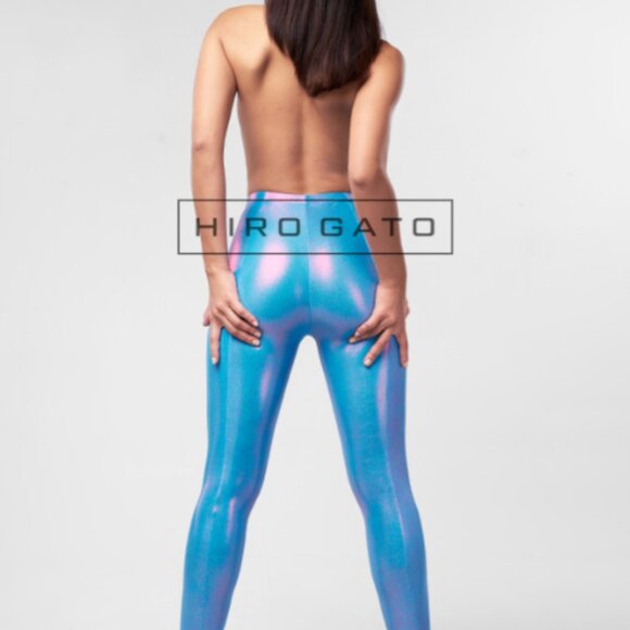 HIRO GATO Mystique Metallic Spandex Leggings M MEDIUM BRAND NEW LIMITED L@@K! - Picture 11 of 12